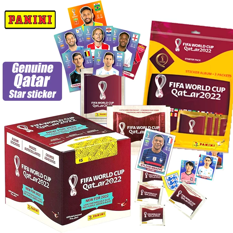 Panini 2022 Fifa Qatar Messi Neymar Football Star Sticker Rare Collection Card Natale Compleanno Regalo Gioco Giocattoli Confezione Singola