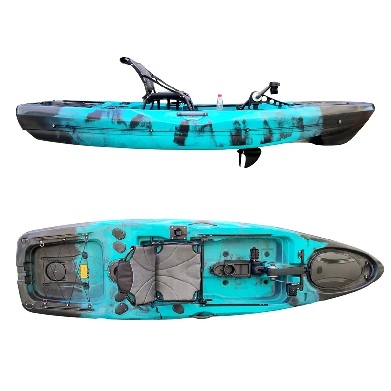 Kayak Da Pesca Da 10 Piedi Di Nuova Concezione, Nuovo Kayak De Pesca Con Pedale A Pedale Singolo Kayak A Pedale Per 3 Persone