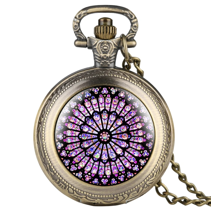 The Rose Window Stained Glass Notre Dame De Paris Cathedral Pocket Watch Simbolo Di Parigi Cultural Heritage Unique Collectizes