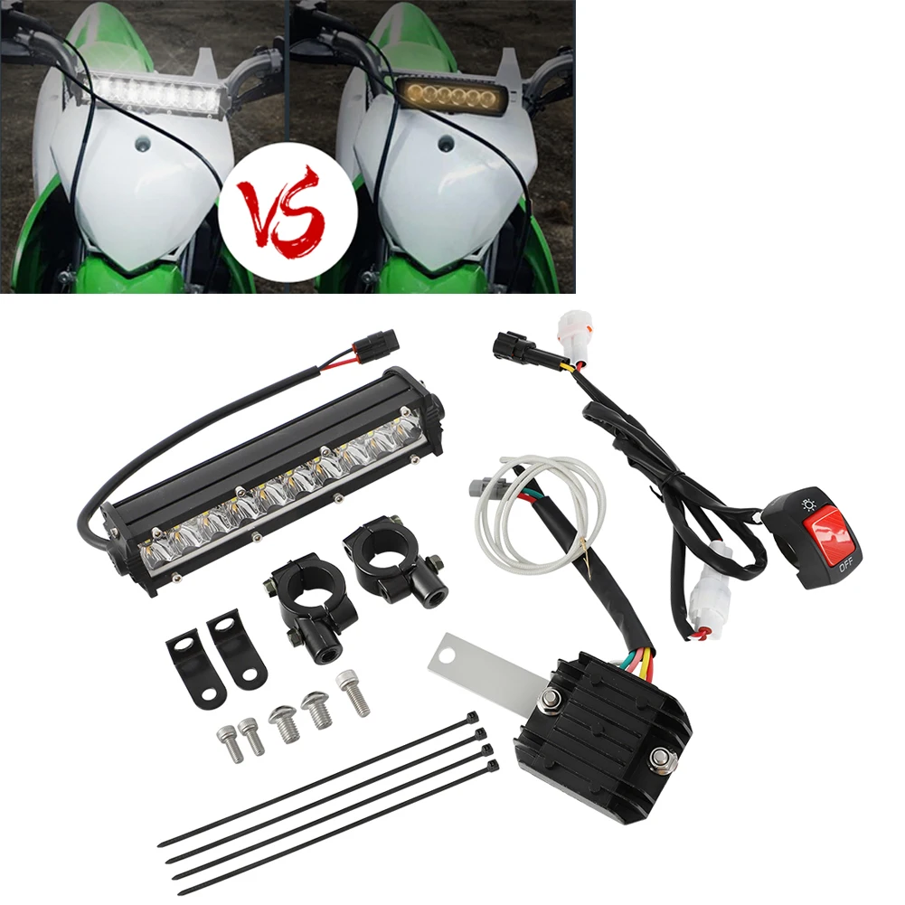 Per Kawasaki Klx110 2002-2009 Klx110 Kit Faro Barra Luminosa A Led-Plug And Play