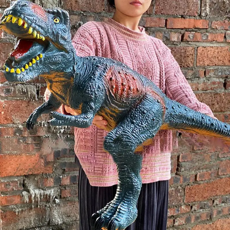 84Cm Large Dinosaur Shark Model Toys For Kids Tyrannosaurus Rex Soft Puppets Animali Velociraptor Jurassic Worlds Regalo Per Bambini