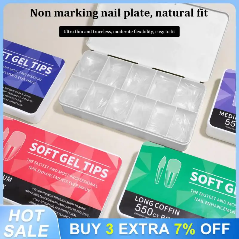 Gel Full Cover Nail Tips X Tips Extension System Full Cover Sculpted Almond Stiletto Coffin False Nail Tips 550/240 Pz/Borsa