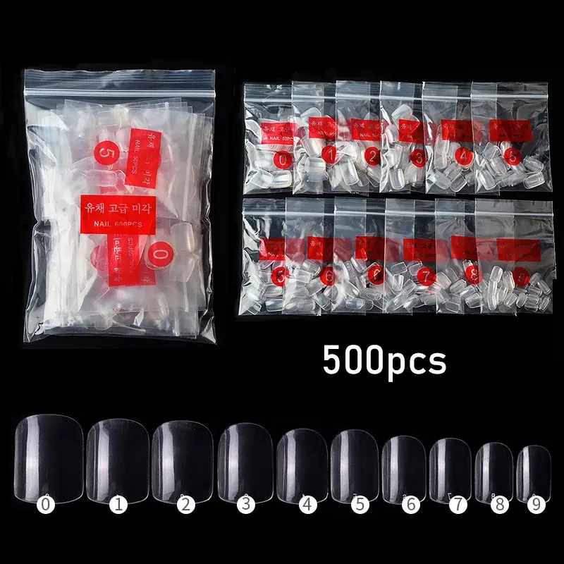 500Pcs Unghie Artificiali Punte Per Unghie Finte Corte Extension Gel Per Unghie X Tip Press On Nails Punte Per Unghie Finte Ovali Quadrate