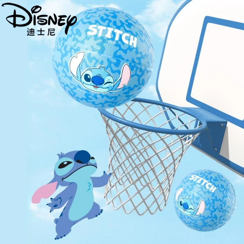 Disney Stitch Anime Figure Rubber Basketball Toy Anime Rubber Basket Kindergarten Youth Basketball No. 3 No. 5