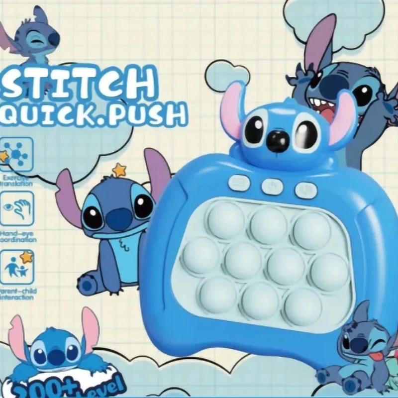 Disney Stitch Quick Push Console Di Gioco Giocattoli Antistress Puzzle Game Machine Party Electronic Sound Finger Hamster Regali Di Natale