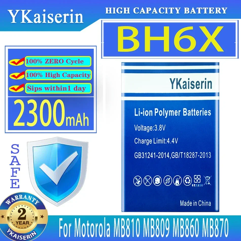 Ykaiserin Batteria Bh6X 2300Mah Per Motorola Moto Mb810 Mb809 Atrix 4G Mb860 Mb870 Droid X2 Bateria