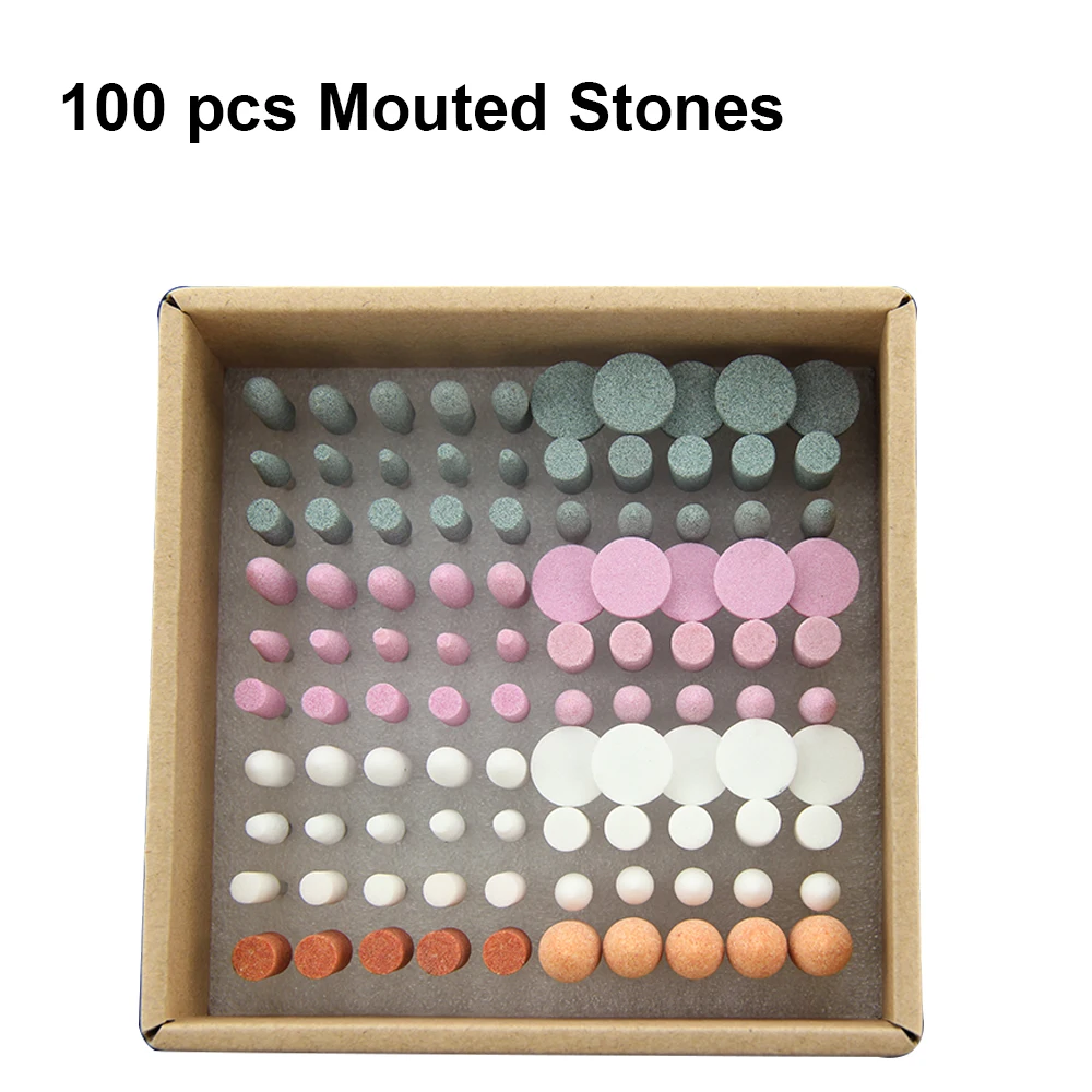 Jnsur 100 Pz/Set Hot Hp Mouted Stones Kit Di Molatura Dentale Tecnico Odontoiatria Strumento Di Lucidatura Artificer Strumento Di Lucidatura Delle Ung