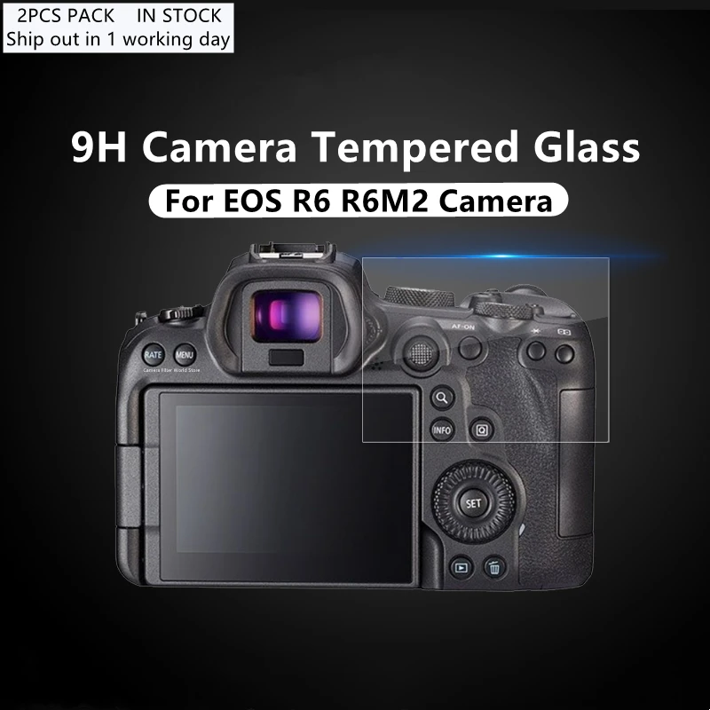 Eos R6 / R6 Ii Vetro Per Fotocamera 9H Durezza Vetro Temperato Eos R6 Mark Ii Pellicola Salvaschermo Ultra Sottile Per Fotocamera Canon Eos R6