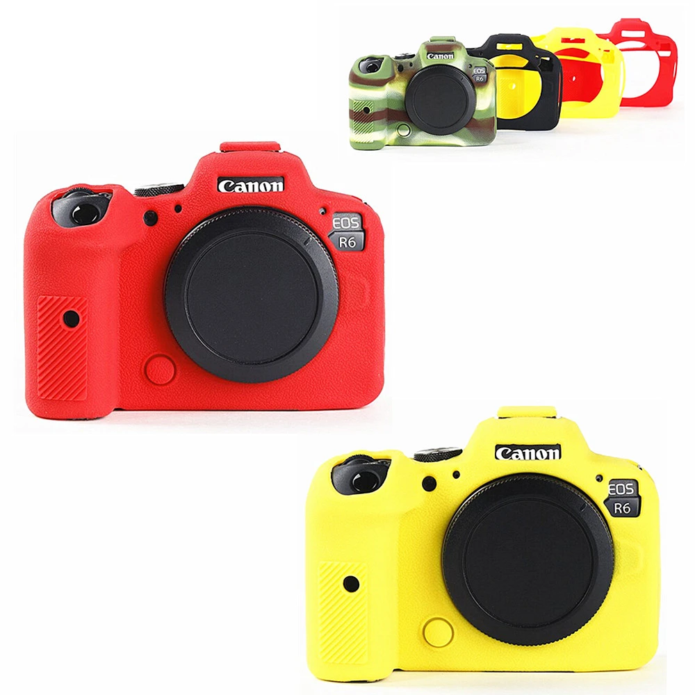 R6 Silicone Armor Skin Case Body Cover Protector Dslr Camera Bag Design Texture Antiscivolo Per Canon Eos R6 Mark Ii R6Ii