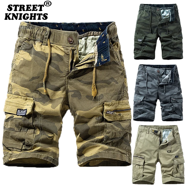 2023 New Summer Men Cotton Cargo Camouflage Shorts Abbigliamento Uomo Casual Breeche Bermuda Beach Jogger Shorts Maschio Hot Dropshipping