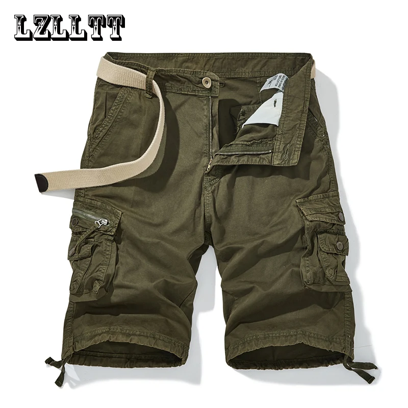 2023 Summer Men Cargo Cotton Shorts Abbigliamento Uomo Casual Solid Breeche Bermuda Beach Jogger Multi Pocket Shorts Uomo Dropshipping