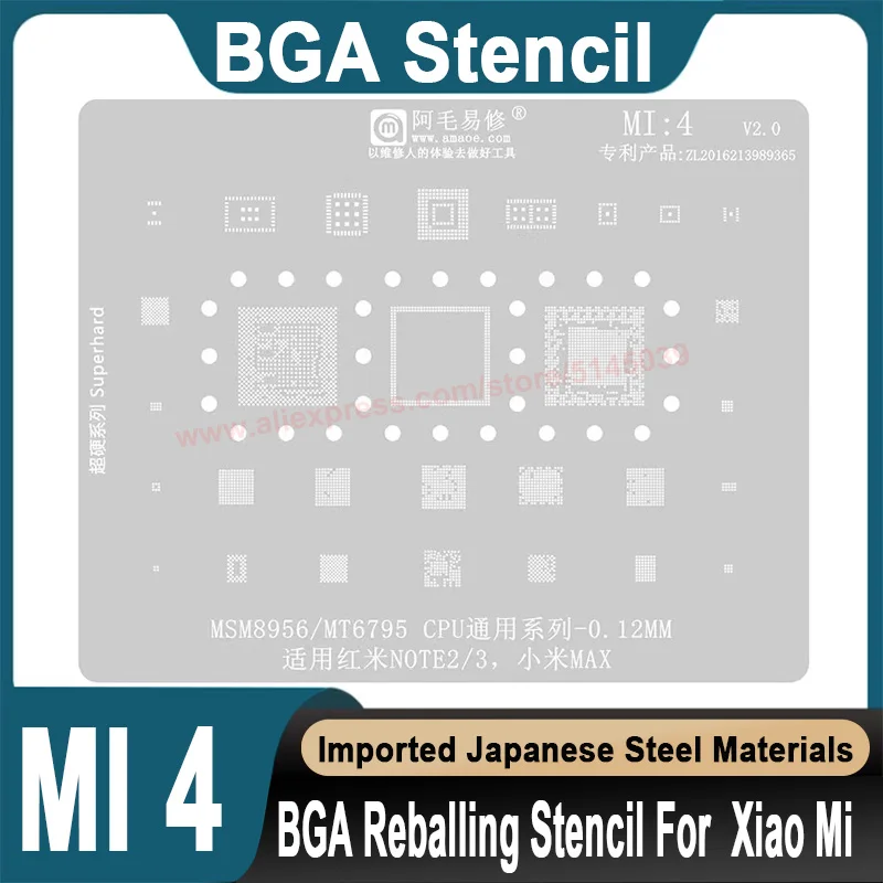 Stencil Bga Per Xiaomi Mi Max 4 3 6 Mix 2 Series Msm 8998 8974 8674 8274 8956 Stencil Cpu Replanting Perline Di Semi Di Latta Stencil Bga