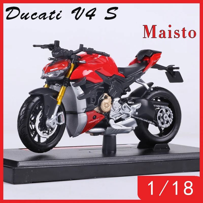 Maisto 1:18 Ducati Super Bare V4 S Red Diecast Model Bike Motorcycle