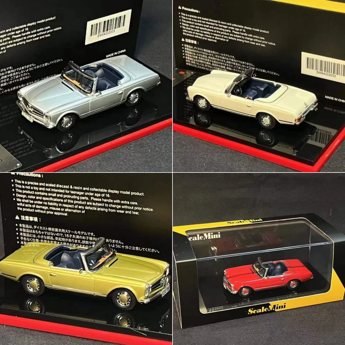 Scala Mini 1:64 Classe Sl W113 280Sl Roadster Modello Di Auto In Resina