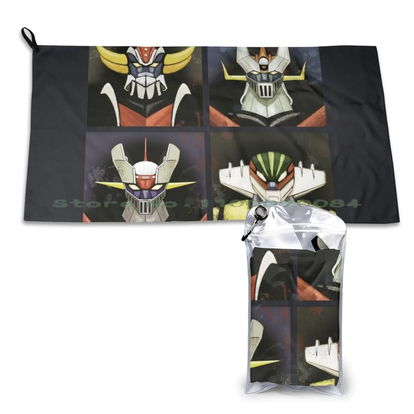 Go Nagai Tribute-Grendizer , Jeeg, Z, Ottimo Asciugamano Ad Asciugatura Rapida Palestra Bagno Sportivo Portatile Go Nagai Z Great Jeeg Ufo Robot Mazin