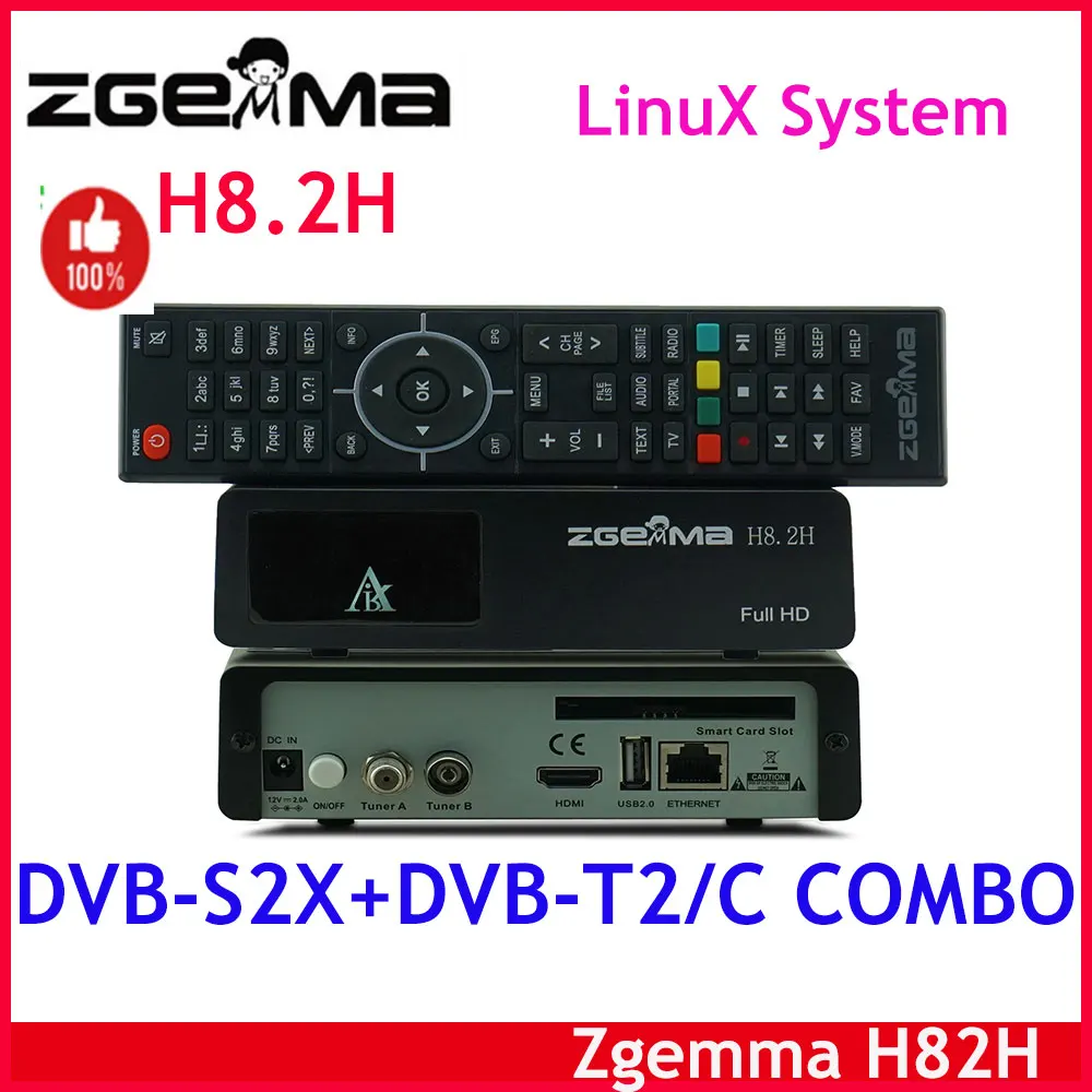 [Originale] Ricevitore Tv Satellitare Zgemma H8.2H Ricevitore Linux Enigma2 Dvb-S2X + Dvb-T2/C H2.65 Ricevitore Satellitare Digitale 4K Hd 1080P