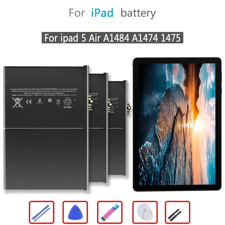 Batteria 8827Mah Per Apple Ipad 5 Air A1484 A1474 1475