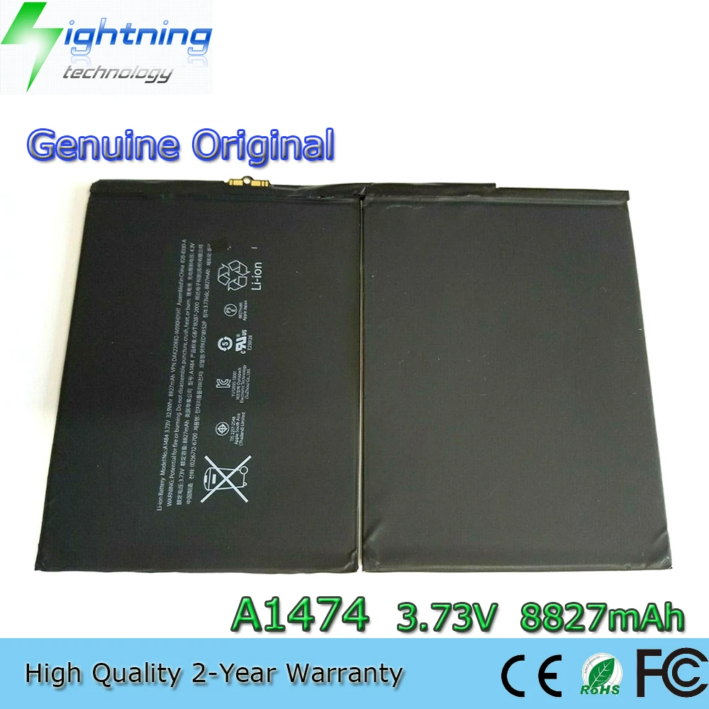 Nuova Batteria Originale Originale Per Laptop A1474 3.73V 8827Mah Per Apple Ipad Air Ipad 5 Ipad 6 A1474 A1475 A1822 A1823 A1893 A1954