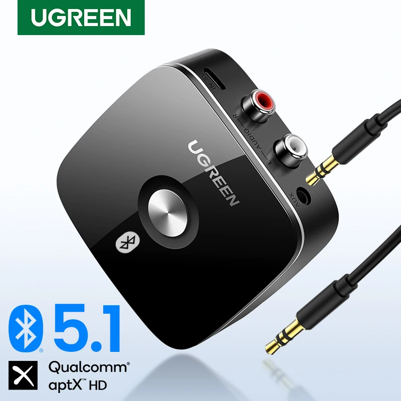 Ugreen Bluetooth Rca Receiver 5.1 Aptx Hd 3.5Mm Jack Aux Wireless Adapter Music Per Tv Car Rca Bluetooth 5.0 3.5 Ricevitore Audio