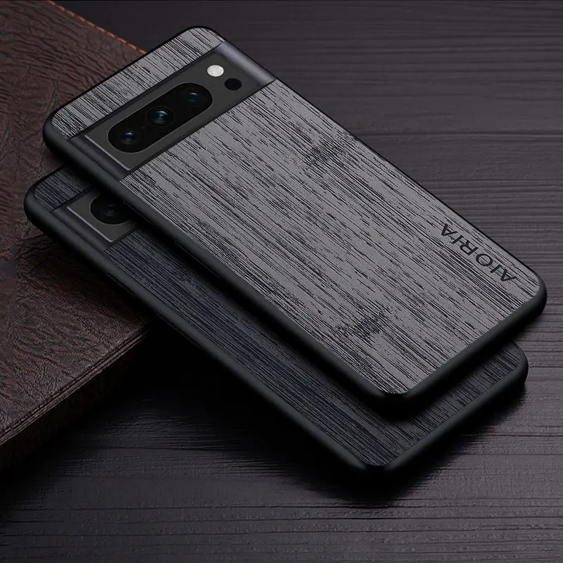 Custodia Per Google Pixel 8 Pro Funda Bamboo Wood Pattern Leather New Phone Cover Luxury Coque Per Google Pixel 8 Case Capa