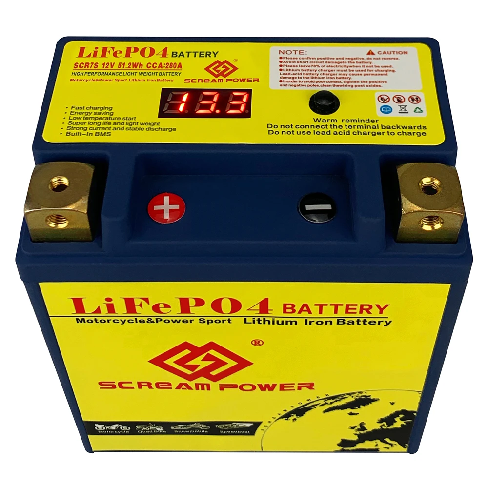 Scr10S Batteria Avviamento Moto 8Ah Lifepo4 Batteria Per Atv Utvs Sostituire Ytz10S Ytz10S-Bs Btz10S Con Carica