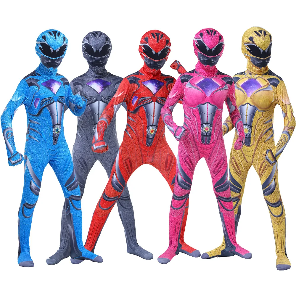Ragazzi Power Mecha Five Beast Costume Bambini Bambino Adulti Mystic Force Superhero Party Cosplay Halloween Carnival Suit