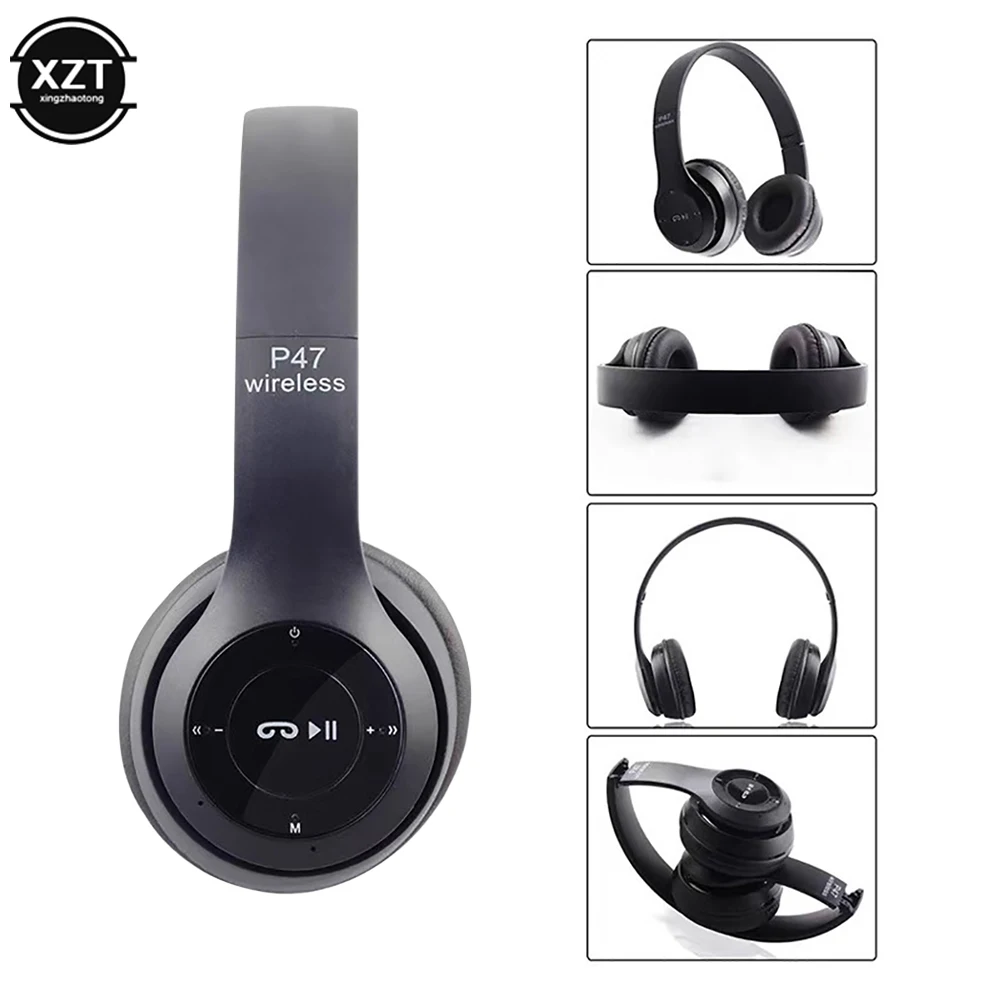 Cuffie Wireless Bluetooth-Compatibile 5.0 P47 Auricolare Con Memoria Tf Card Audifono Fm Headset Per Telefoni Computer Laptop
