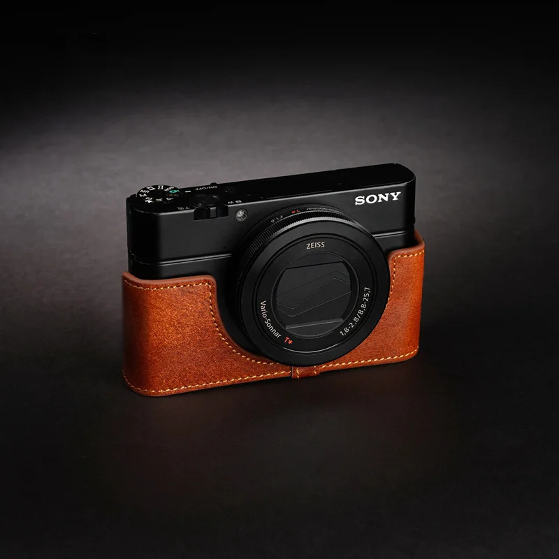 Mezza Custodia In Vera Pelle Per Sony Rx100 M7 Rx100 M6 Rx100Vii