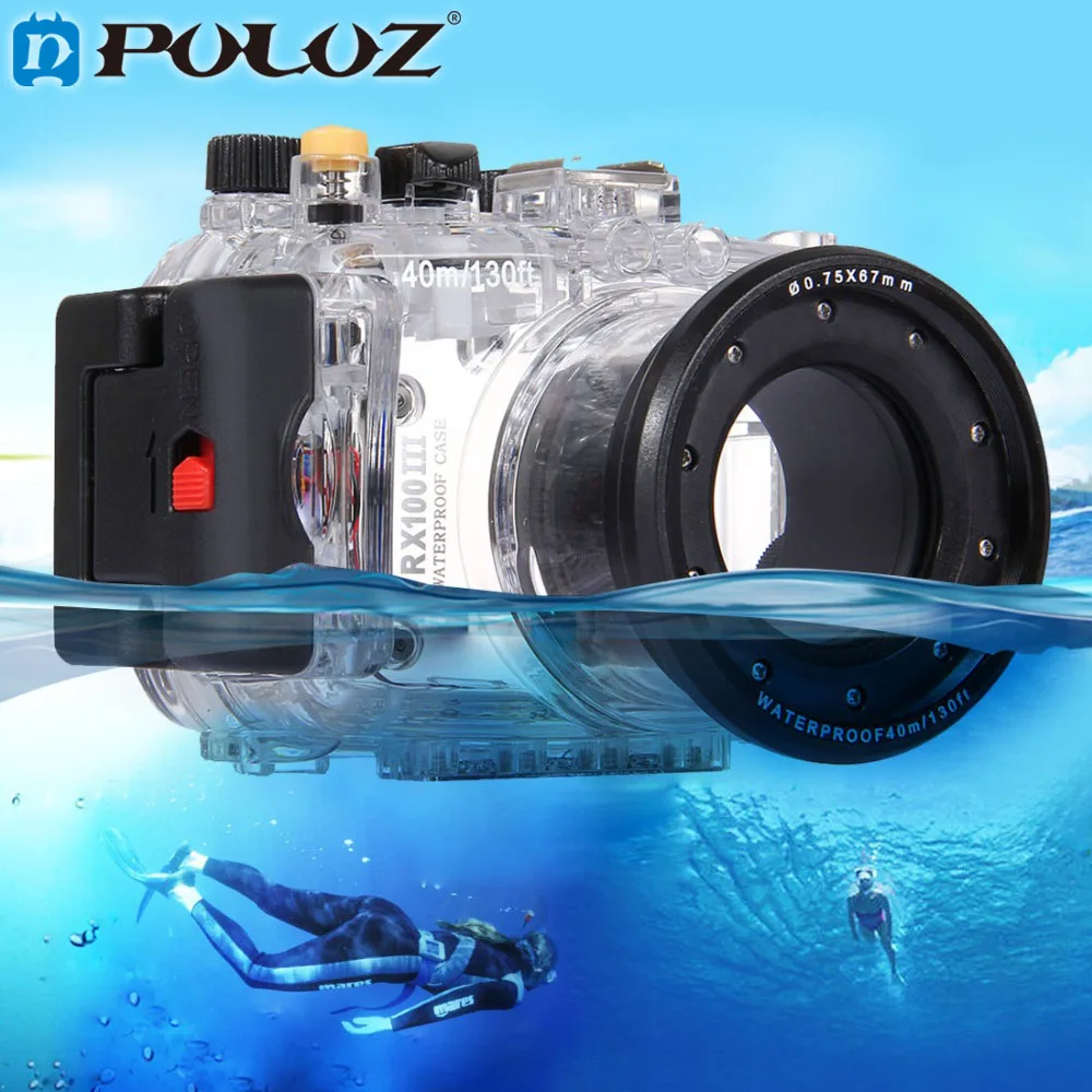 Puluz 40 M 130Ft Profondità Subacquea Nuoto Diving Caso Impermeabile Camera Bag Custodia Per Sony Dsc-Rx100 Rx100-Iii Iii