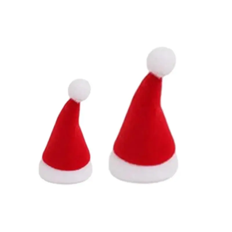 Mini Cappelli Di Babbo Natale Cappello Natalizio Con Caramelle Con Lecca-Lecca Cappello Di Buon Natale Posate Carine Bottiglia Di Vino Accessori Per L