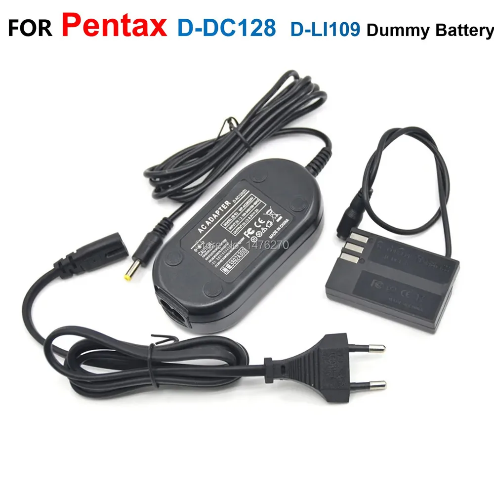 D-Ac128 D-Dc128 D-Li109 Batteria Fittizia + K-Ac128 Caricabatterie Adattatore Di Alimentazione Per Pentax K500 K100 K70 K-50 K50 K-30 K-R Kr K-S1 K-S2