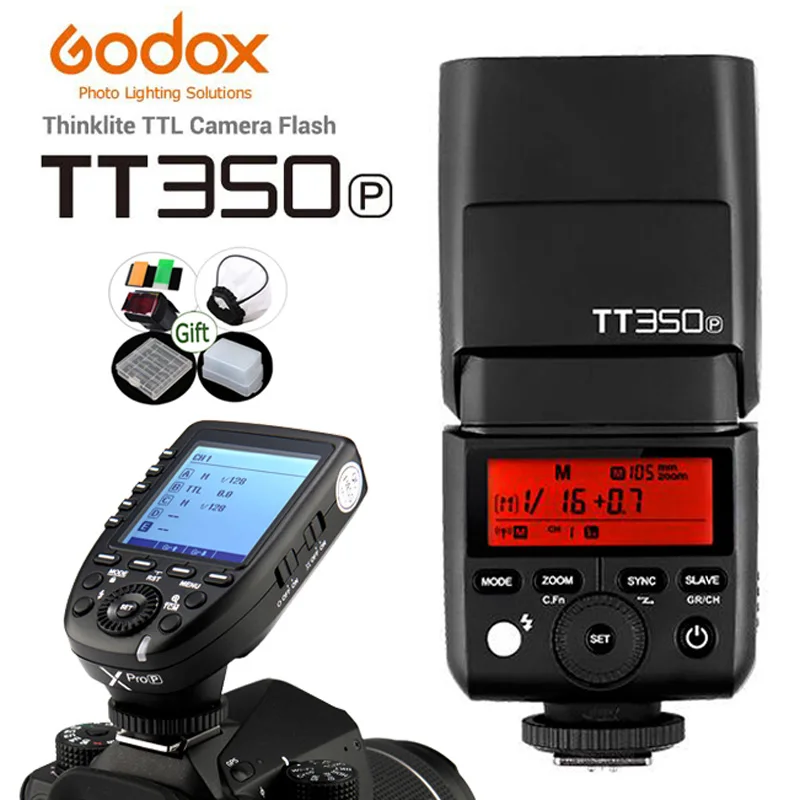 Godox Thinklite Ttl Camera Flash Tt350P + Xpro-P Trasmettitore 2.4G Hss Mini Speedlite Per Pextax K-3Ii K-1 Kp K-50 K-S2 K79 645Z