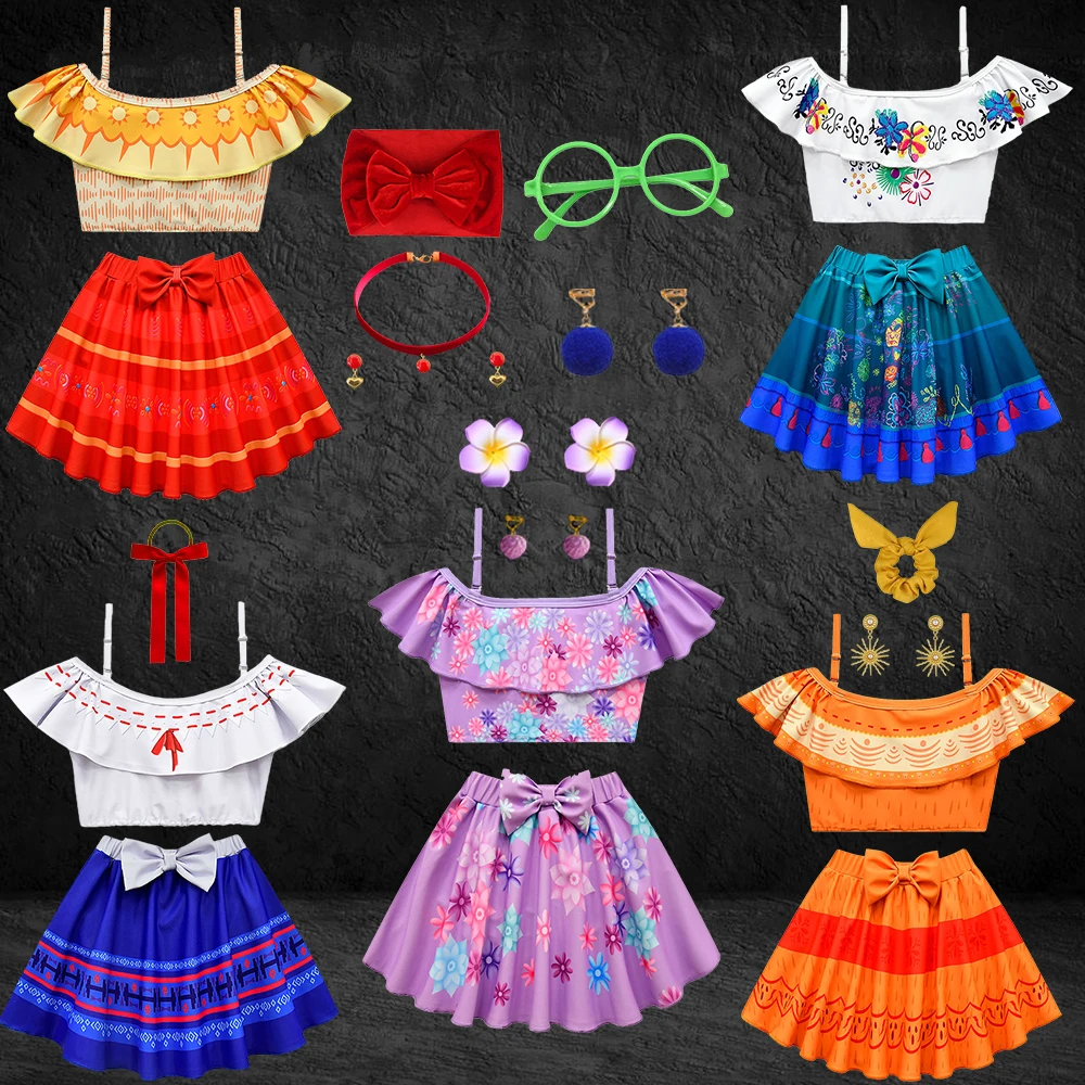 Enanto Fancy Mirabel Isabela Swimwear 2023 Child Hertz Luisa Pepa Bikini Summer Shoulderless Flower Beach Outfits For Girls