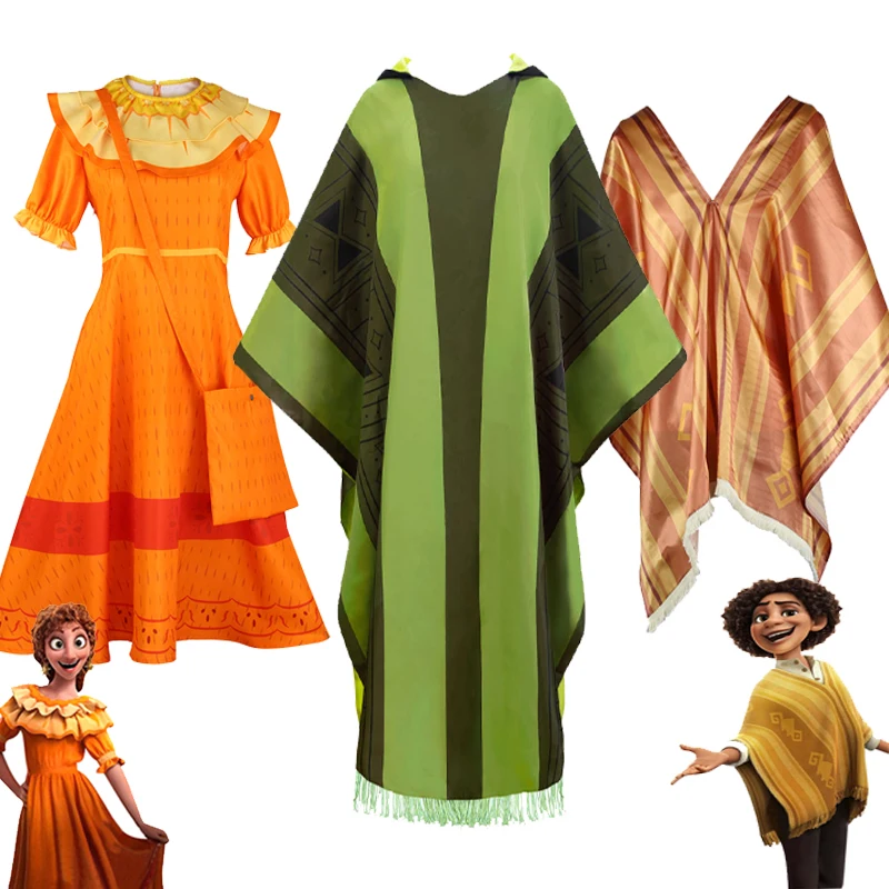 Encanto Adult Madrigal Men Bruno Cloak Women Pepa Dress Child Camilo Cape Cosplay Costume Men Suit Cape Madrigal Costume Cosplay
