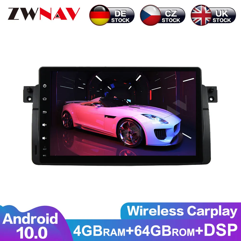 Carplay Android 10.0 Schermo Car Multimedia Lettore Dvd Per Bmw E46 Car Gps Navigation Car Auto Video Radio Audio Unità Principale Stereo