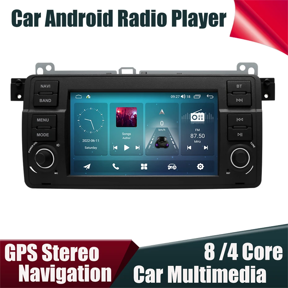 7''Android 12 Radio Stereo Car Player Per Bmw E46 M3 1998-2006 Sistema Di Navigazione Gps Per Auto Carplay Multimedia Navi Audio 6 + 128G