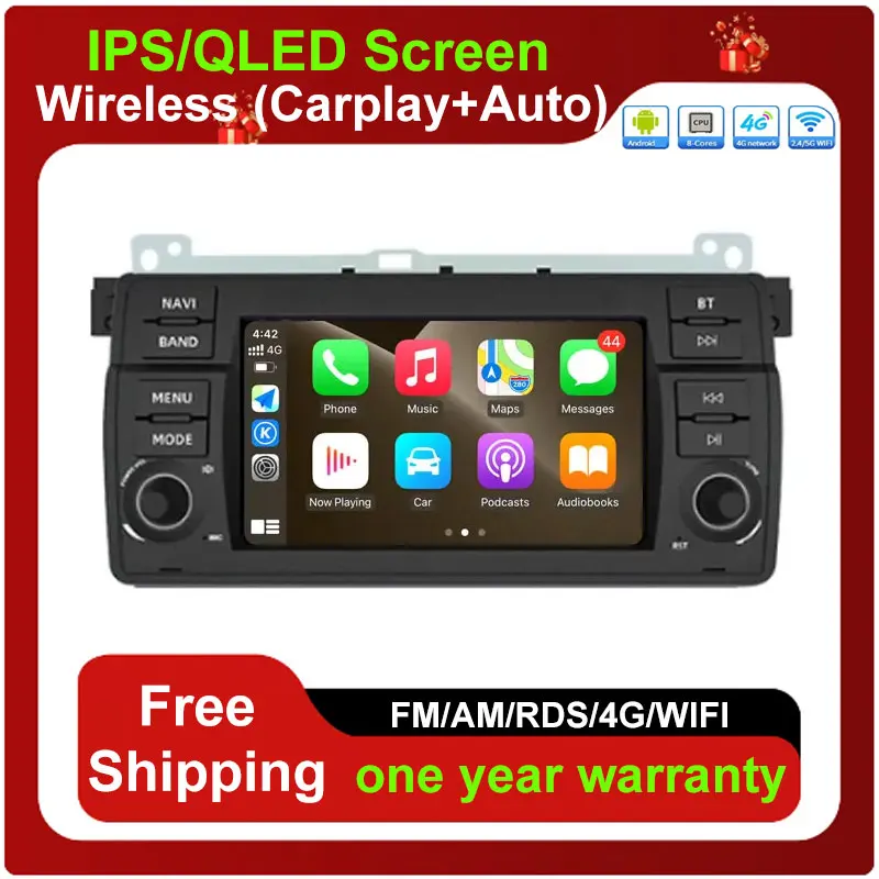 Per Bmw E46 M3 318/320/325/330/335 Android 13 Schermo Carplay Autoradio Auto Stereo Player Wifi Navigazione Gps