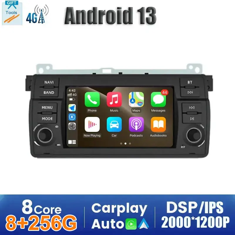 Android 13 Car Carplay Radio Multimedia Stereo Player Wifi Navigazione Gps Per Bmw E46 M3 318/320/325/330/335