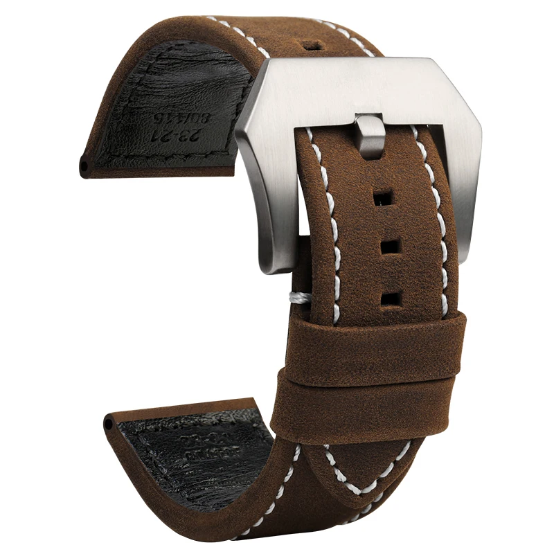 23Mm Cinturini Per Orologi In Vera Pelle Di Alta Qualità Nuovo Stile Cinturino In Pelle Bovina Marrone Nero Per Bracciale Da Uomo Zenith Pilot