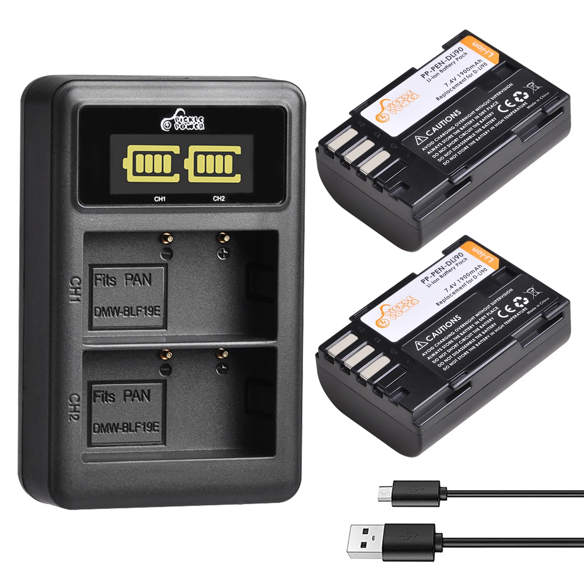 Potere Del Sottaceto 1900Mah D-Li90 Dli90 D Li90 + Caricatore Doppio Del Led Per Il Pentax Pentax K-7 K-7D K-5 K-5 Ii 645D K01 Z1 K-3 K-3 Ii 645Z L15