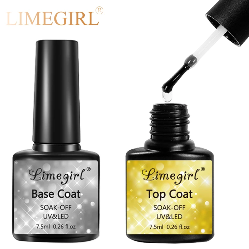 Limetgirl Matt Top Base Coat Clear Nail Polish Vernis Semi Permanant Uv Soak Off Gel Nail Polish Lacca Nail Primer Gel Vernice