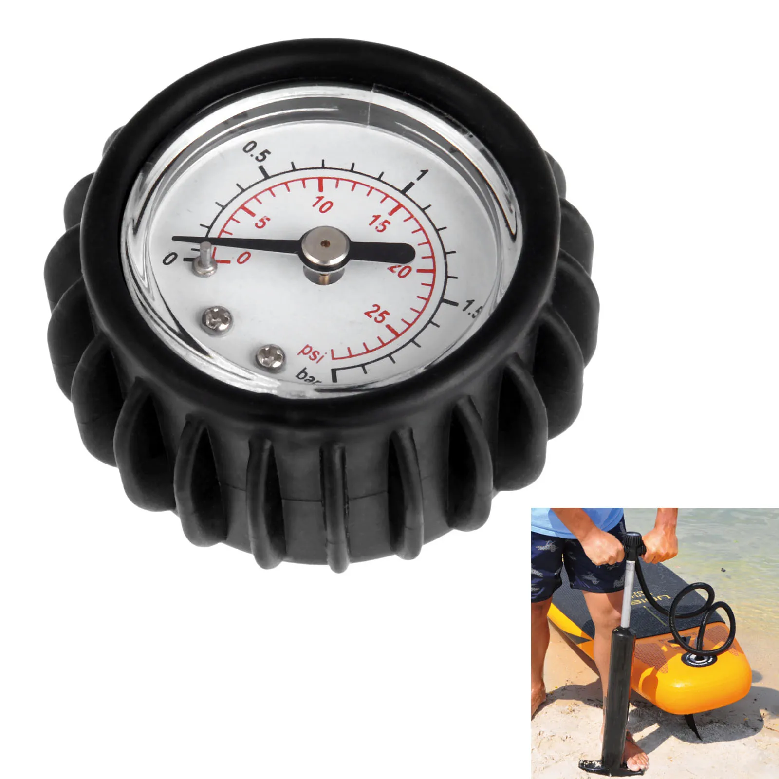 30Psi Manometro Termometro Aria Gonfiatore Pompa Barometro Di Gommone Test Valvola Aria Misura Sup Stand Up Paddle Board