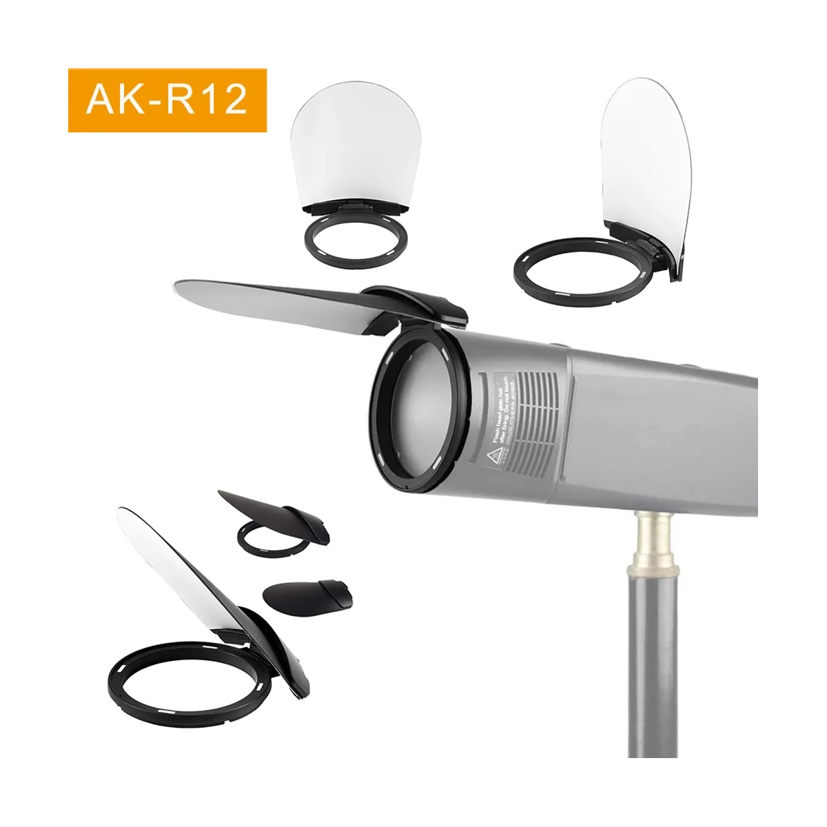 R12 Bounce Card Testa Flash Rotonda Per Serie H200R V1 Flash, V1-S,V1-N,V1-C,Ad200 Pro, Piastra Ombreggiante Ad200