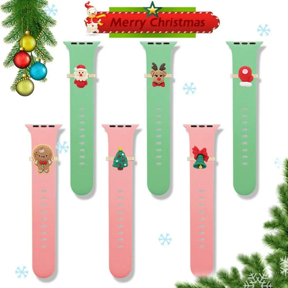 Anello Decorativo Con Cinturino In Silicone Per Cinturino Apple Watch Charms Natalizi Smart Watch Regalo Di Natale Per Iwatch Di Alta Qualità