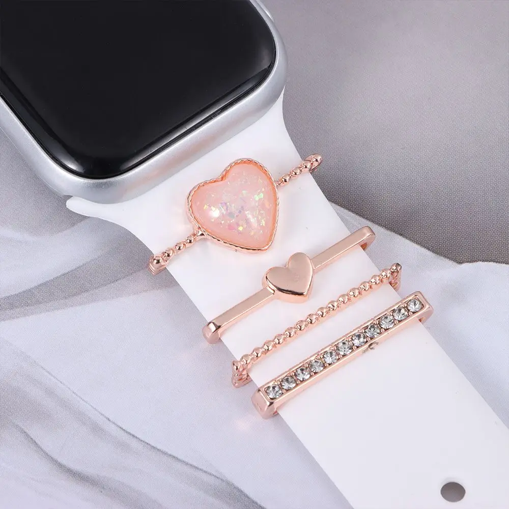 Smart Watch Diamond  Ring Metal Charms Strap Decorative Charms Band Ornament For Apple Watch Strap Samsung Huawei Watch