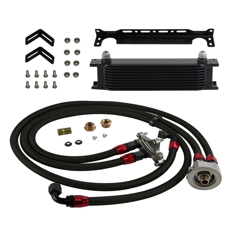 10 Row Oil Cooler Kit Per Nissan Silvia S13 S14 180Sx 200Sx 240Sx Sr20Det Turbo