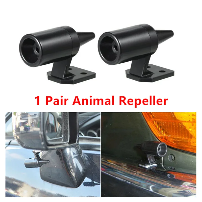 2Pcs Animal Whistle Repeller Alert Deer Car Grille Mount Auto Ultrasonic Fischietti Allarme Sonoro Di Sicurezza Black Sonic Gadgets Safty