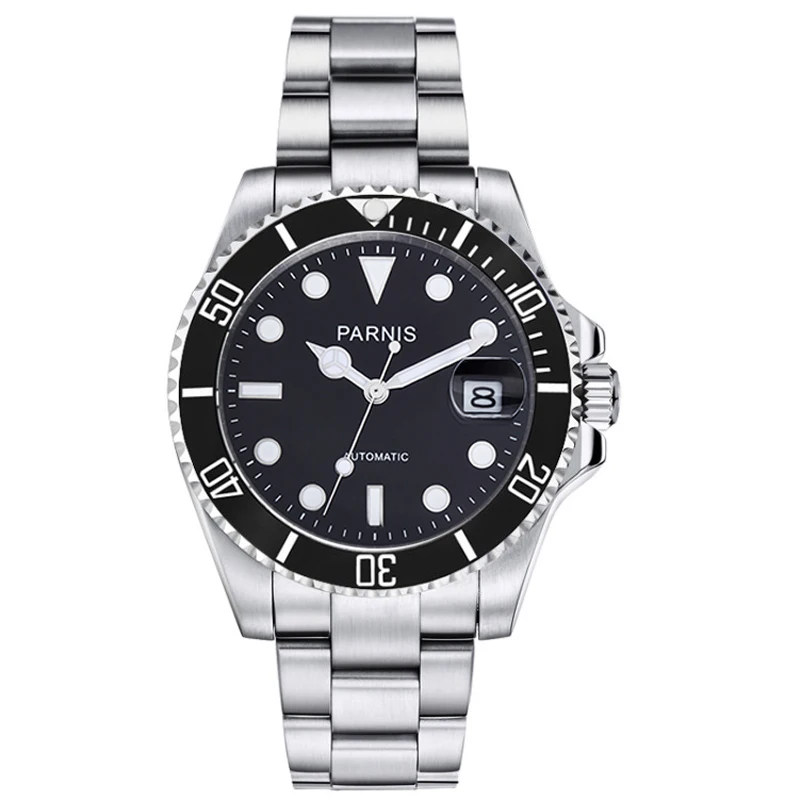 Fashion Parnis 40Mm Orologio Meccanico Automatico Da Uomo Calendario Orologi Da Uomo Acciaio Mekanik Erkek Kol Saati Reloj Automatico 2023