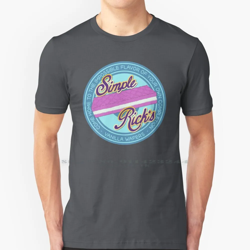 Semplice T-Shirt Con Wafer Alla Vaniglia Di Rick Cotton 6Xl Wafer Semplici Wafer Alla Vaniglia Sapore Iroccabile Rick Sanners Morty Smith
