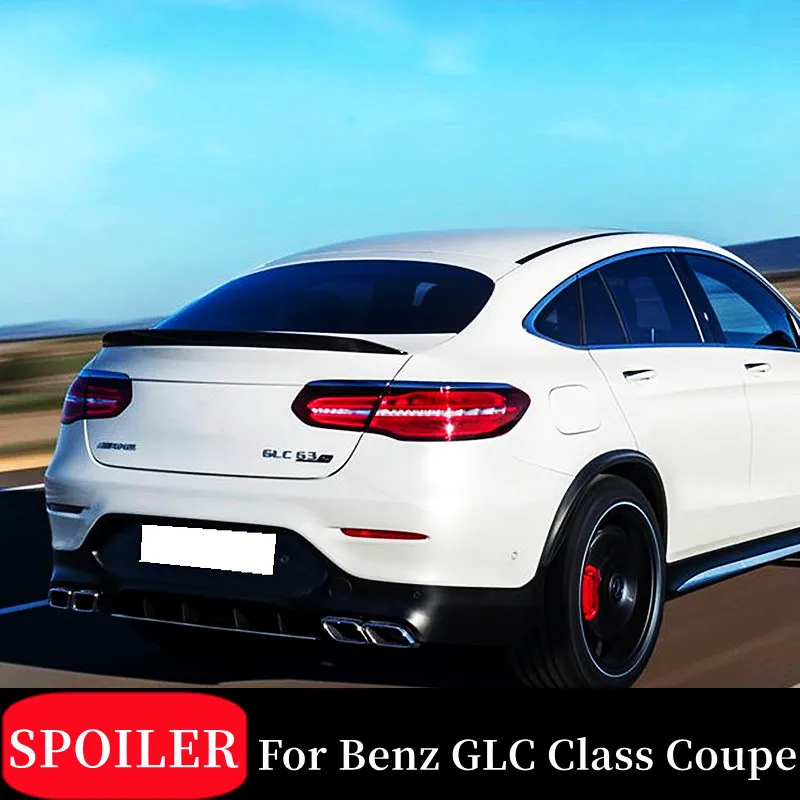 Carbonio Nero Lucido Abs Coperchio Del Bagagliaio Posteriore Auto Spoiler Ali Per 2016 17 18 19 20 21 22 Mercedes Classe Glc Coupe Glc300 250 260 43